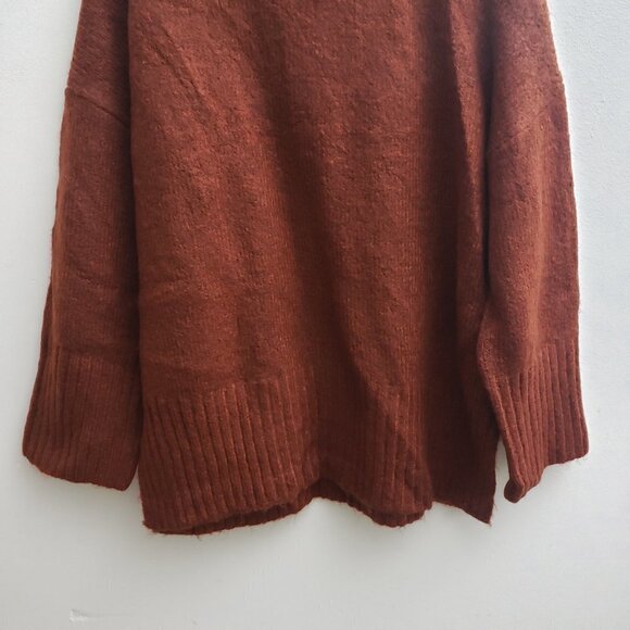TOPSHOP Funnel Mock Neck Burgandy Red Sweater 12 - Picture 4 of 7